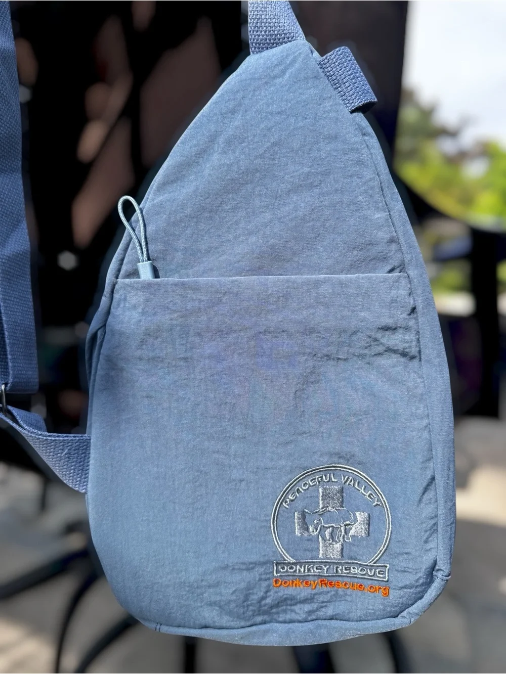 New Lightweight Blue/Gray Small Sling Bag Casual Crossbody Nylon Day Pack